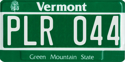 VT license plate PLR044