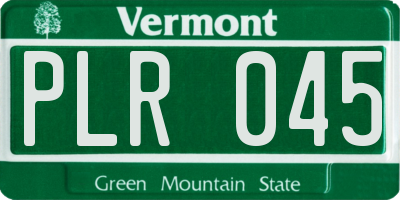 VT license plate PLR045