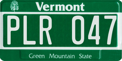 VT license plate PLR047