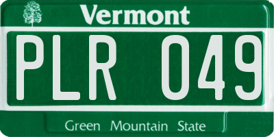 VT license plate PLR049