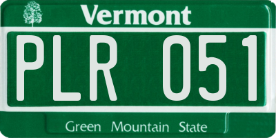 VT license plate PLR051