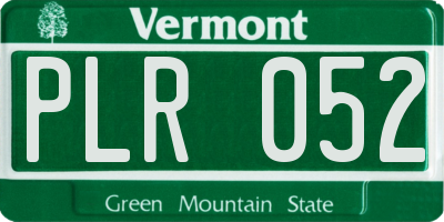 VT license plate PLR052