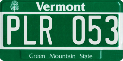 VT license plate PLR053