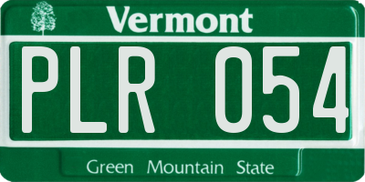 VT license plate PLR054