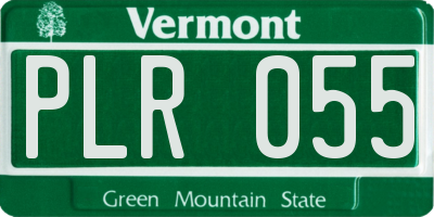 VT license plate PLR055