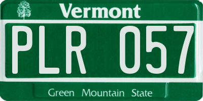 VT license plate PLR057