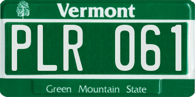 VT license plate PLR061