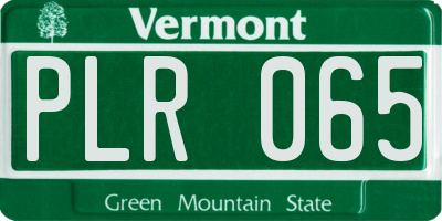 VT license plate PLR065