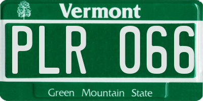 VT license plate PLR066