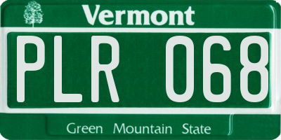VT license plate PLR068