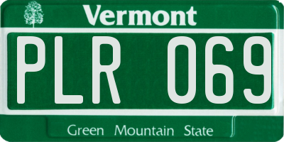 VT license plate PLR069