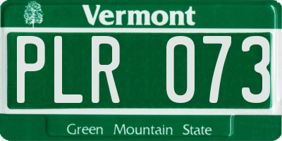 VT license plate PLR073