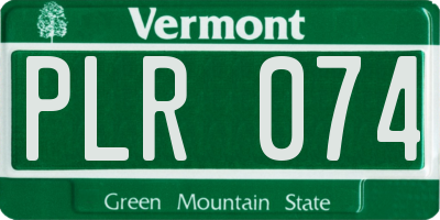 VT license plate PLR074