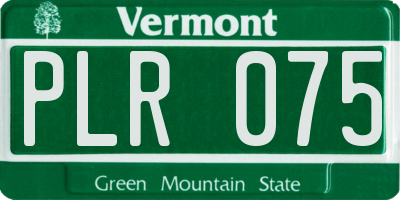 VT license plate PLR075