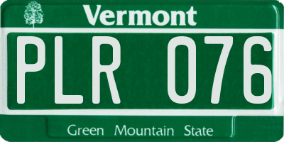 VT license plate PLR076