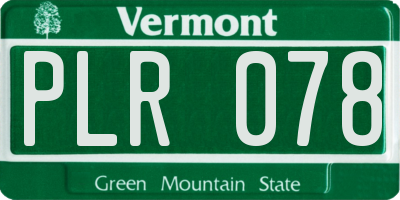 VT license plate PLR078