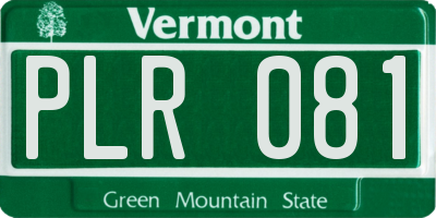 VT license plate PLR081