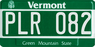 VT license plate PLR082