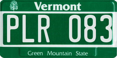 VT license plate PLR083