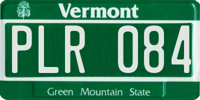 VT license plate PLR084