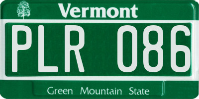 VT license plate PLR086