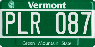 VT license plate PLR087