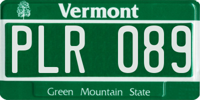 VT license plate PLR089
