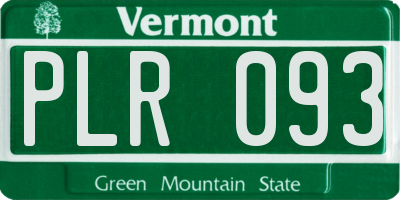 VT license plate PLR093