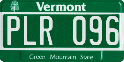 VT license plate PLR096