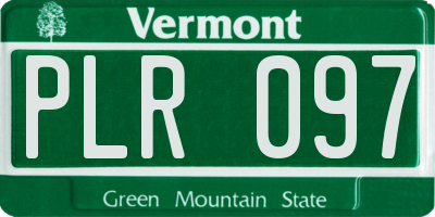 VT license plate PLR097