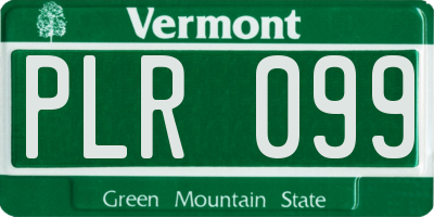 VT license plate PLR099