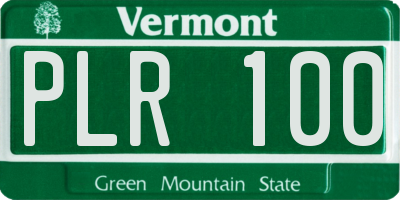 VT license plate PLR100