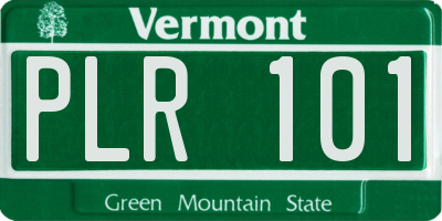 VT license plate PLR101