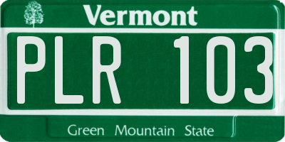 VT license plate PLR103