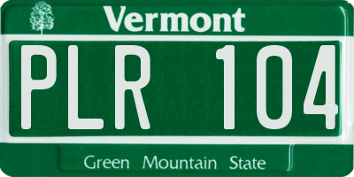 VT license plate PLR104