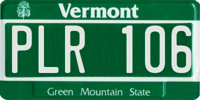 VT license plate PLR106