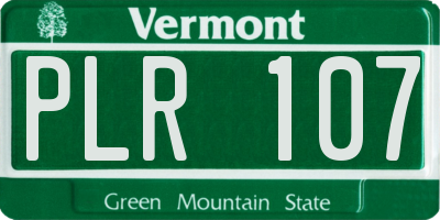 VT license plate PLR107