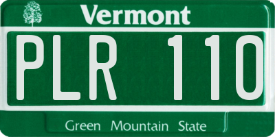VT license plate PLR110