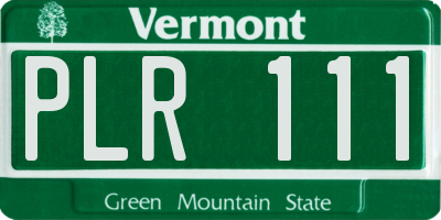 VT license plate PLR111