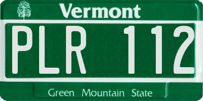VT license plate PLR112