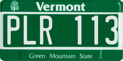 VT license plate PLR113