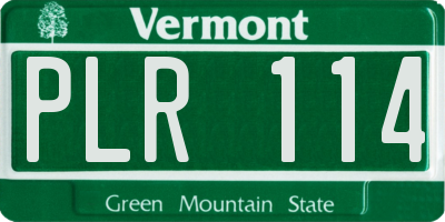 VT license plate PLR114