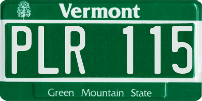 VT license plate PLR115