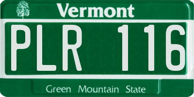 VT license plate PLR116