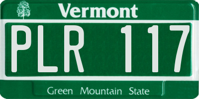 VT license plate PLR117