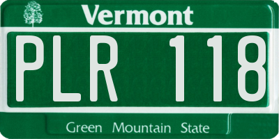 VT license plate PLR118