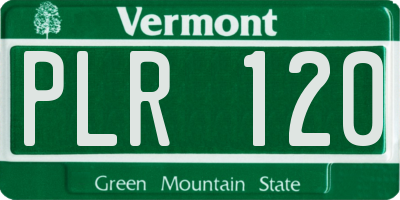 VT license plate PLR120
