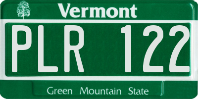 VT license plate PLR122