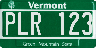 VT license plate PLR123