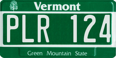 VT license plate PLR124